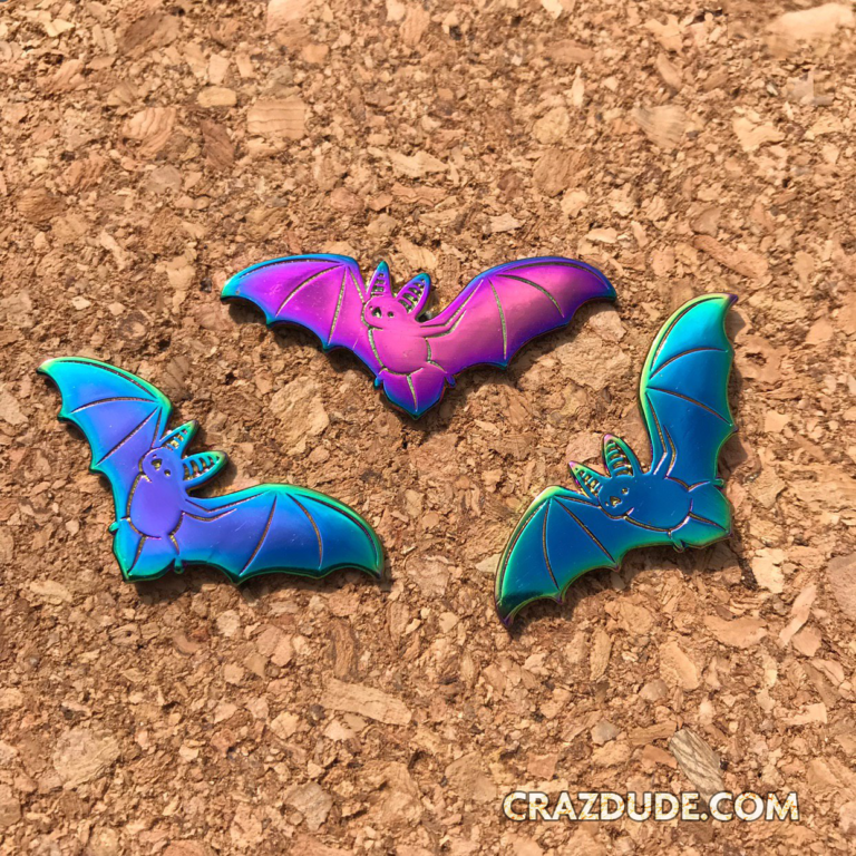 Bat Rainbow Pin - Crazdude Art & Design