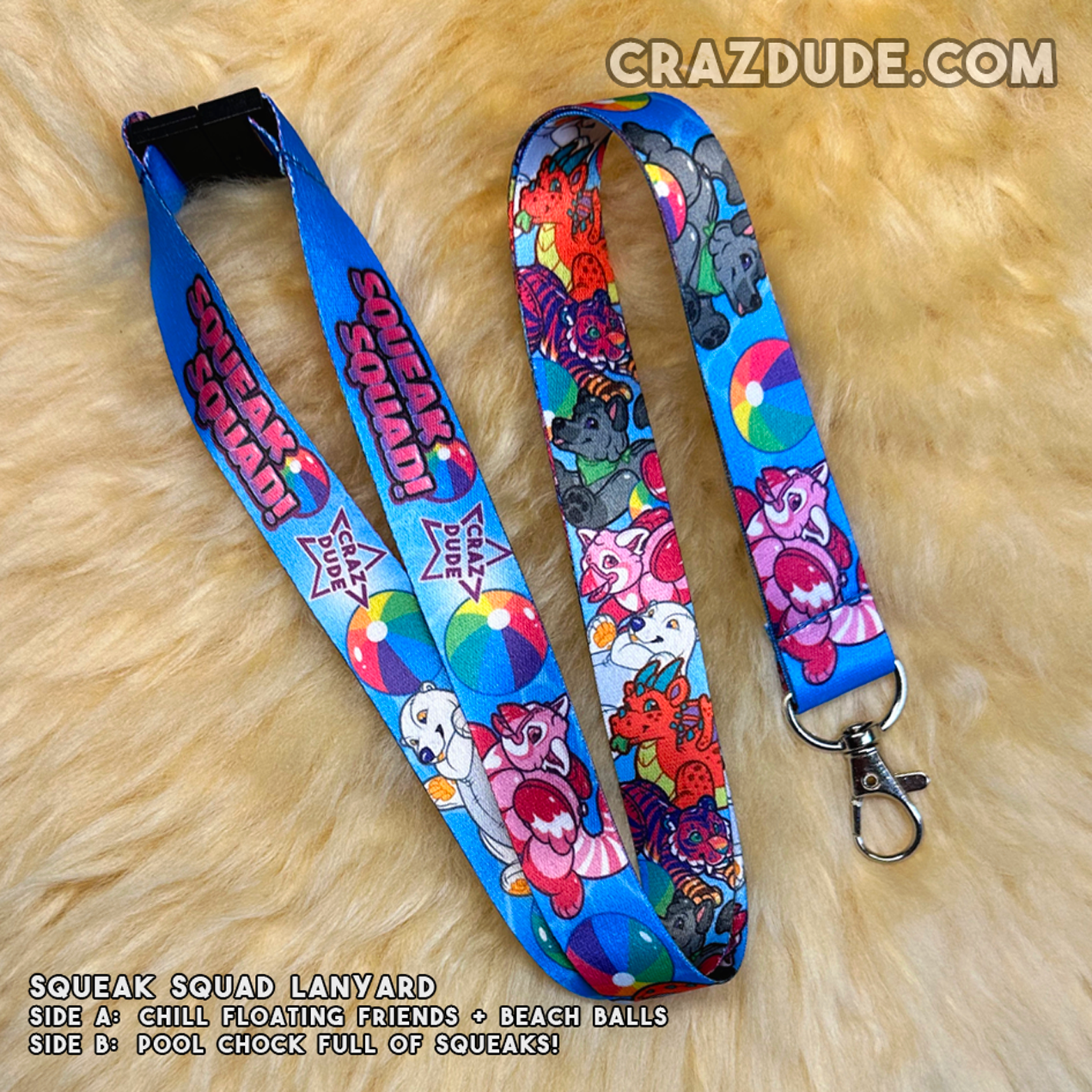 Pool Toy Lanyard - Crazdude Art & Design