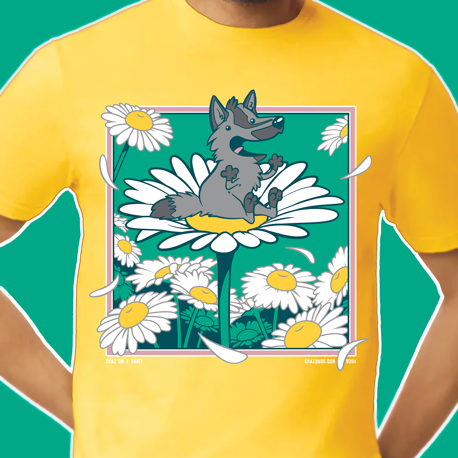 Craz on a daisy shirt crazdude art design